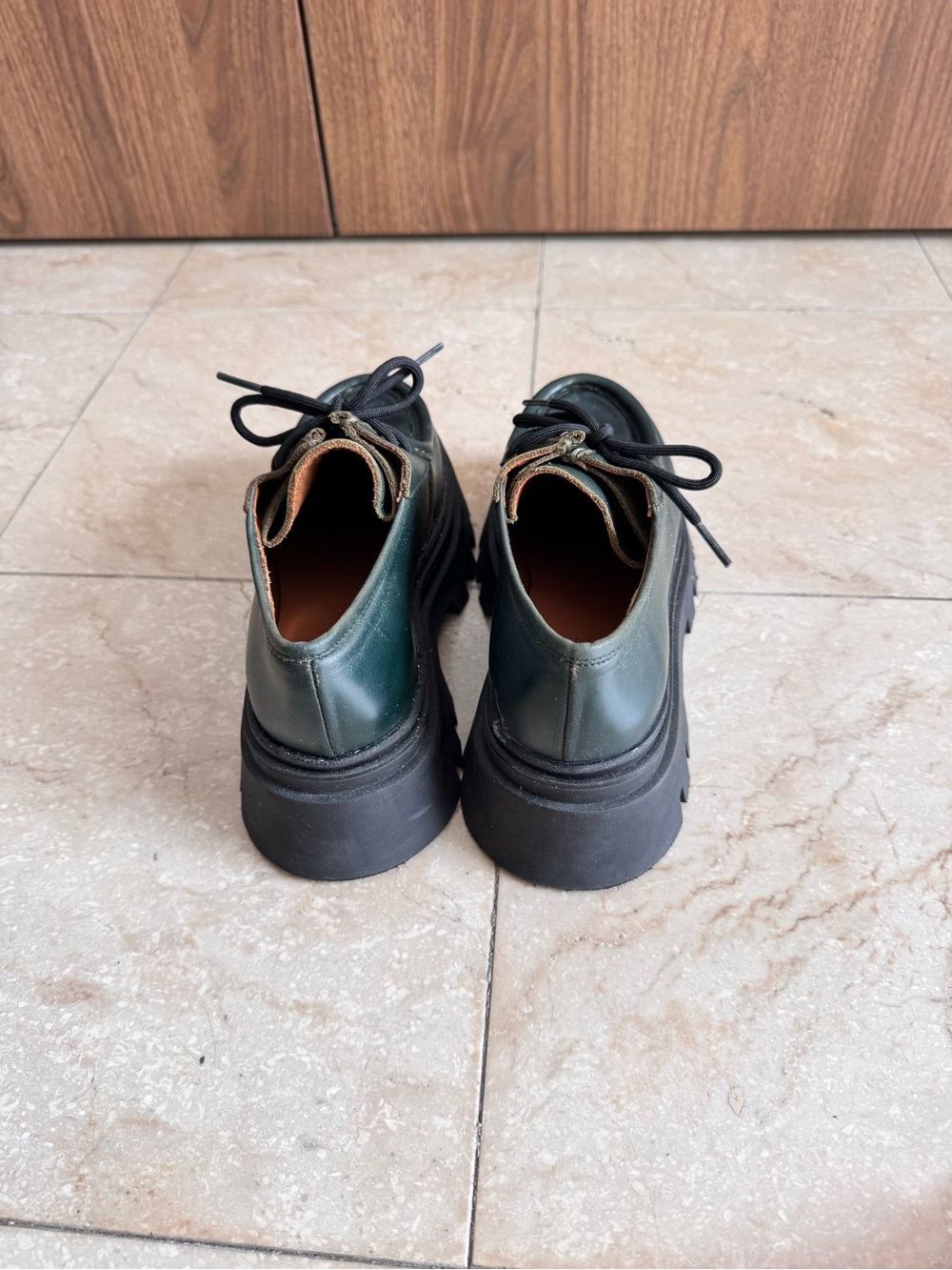 Alohas Tycoon lug sole loafers in Dark Green - Picture 2 of 6